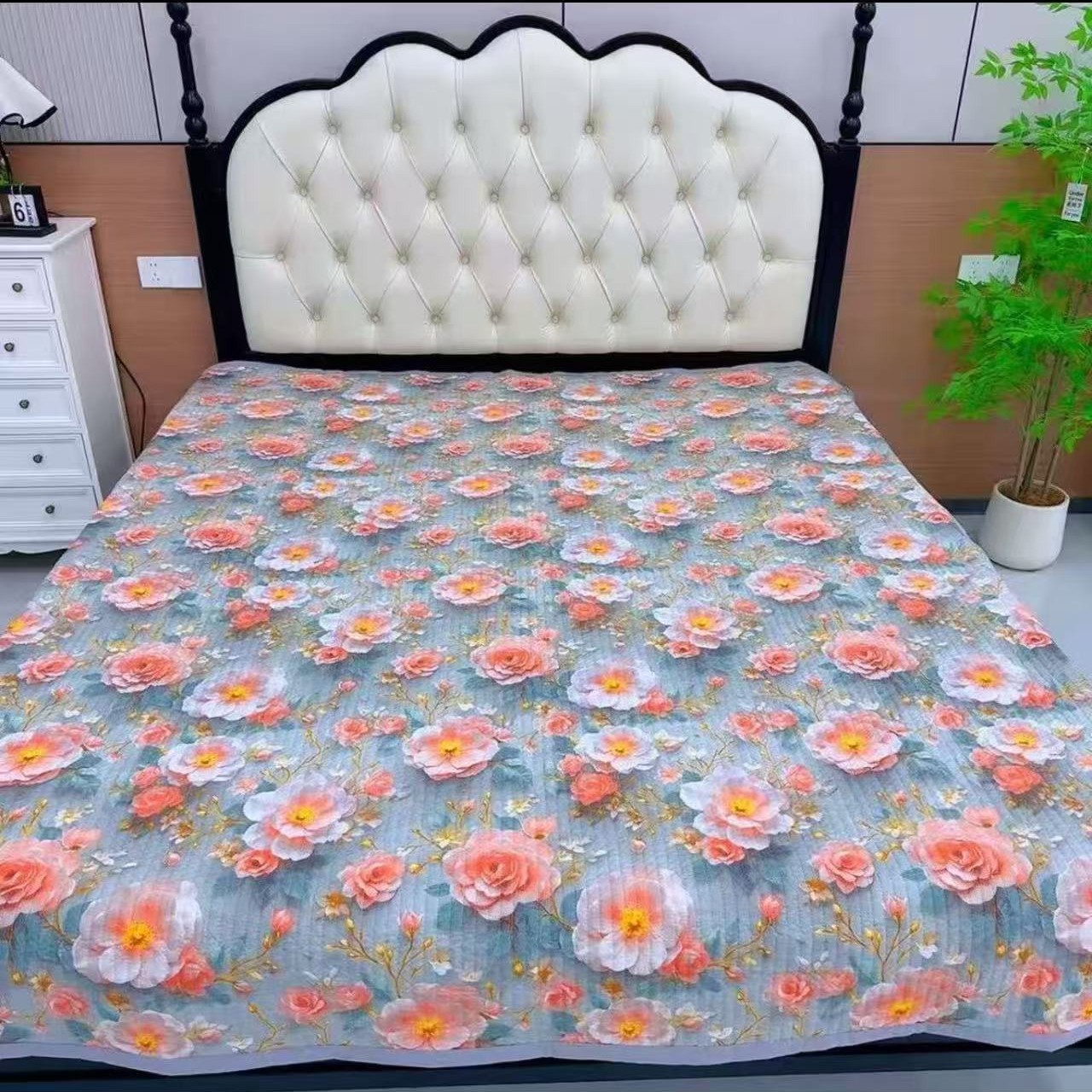 5D Digital Printed Large Bed Cover with Twill Fabric, Skin-Friendly, Three-Dimensional, Non-Slip, Won'T Slip Off the Bed, Machine Washable