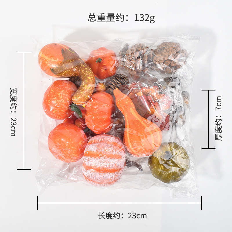 Modelo de calabaza de simulación accesorios de decoración de calabaza de Halloween vitrina vegetal fotografía educación temprana props