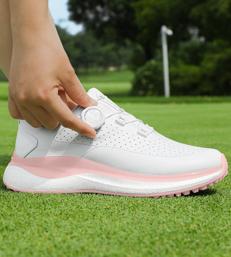 Giày golf PGM nữ lỗ thông gió mùa hè đế bắp rang tăng chiều cao — Kem muối biển-[Lỗ thông gió tản nhiệt/Đế giữa bật lên/Giày chống trượt được cấp bằng sáng chế] XZ430, Kem đường bột-[Lỗ thông gió tản nhiệt/đế giữa bỏng ngô/gai chống trượt được cấp bằng sáng chế] XZ430 chi tiết 14
