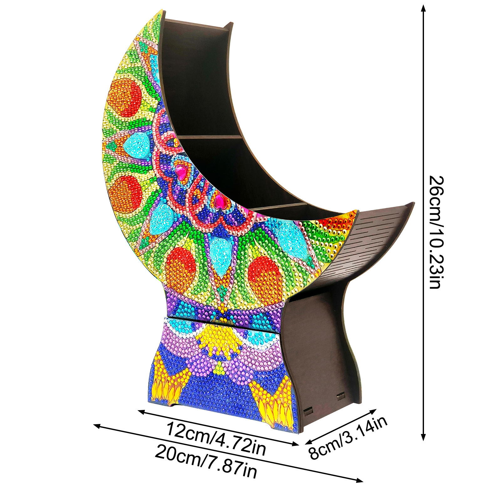 Explosiones transfronterizas de pintura de diamantes hechas a mano DIY caja de almacenamiento de ventilador de luna con cajón decoración de escritorio distribuible