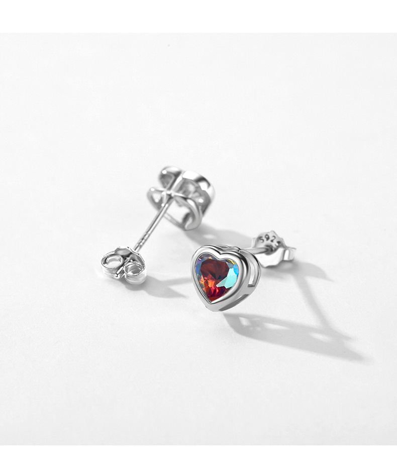 Fashion Heart Shape Sterling Silver Inlay Zircon Womenu0027S Rings Earrings Necklace