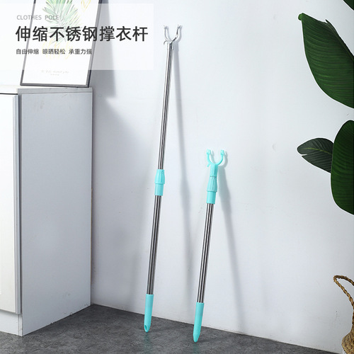 Extendable Clothes Drying Bar, Stainless Steel Clothes Pegs, Drying Rod, Clothes Hanger, Aluminum Alloy Clothes Lifter, Clothing Support