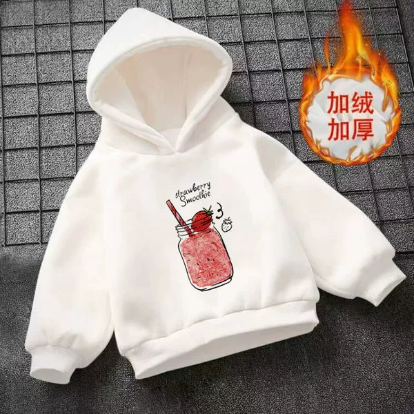 White fleece keep warm strawberry