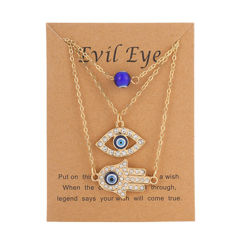 Fashion Devilu0027S Eye Alloy Plating Inlay Rhinestones Womenu0027S Pendant Necklace 1 Piece