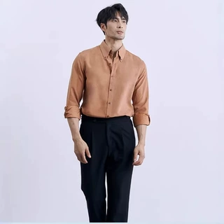 韩版高级感职业免烫商务正装西装衬衫男抗皱长袖纯色休闲衬衣外套