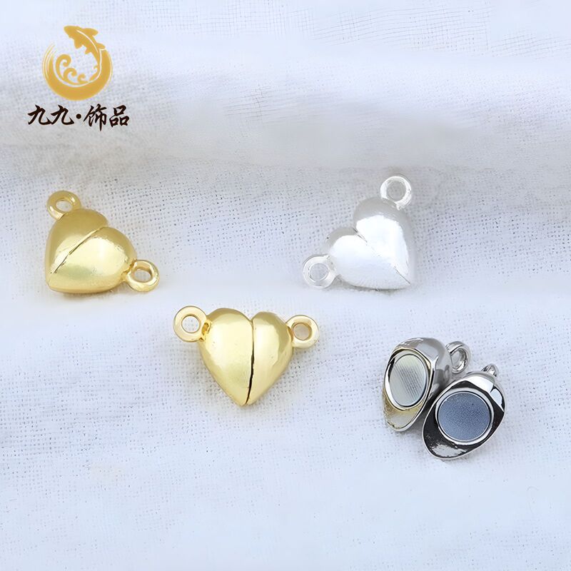High color retention 18K gold peach heart love magnet buckle magnetic buckle diy bracelet beaded closing buckle connection buckle accessories High color retention 18K gold peach heart love magnet buckle magnetic buckle diy bracelet beaded closing buckle connection buckle accessories