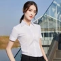 斜纹职业抗皱女短袖白衬衫