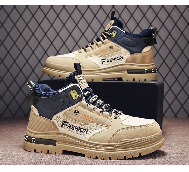 Men's High Top Running Shoes Thick Sole Height Increasing Sneakers_voghion.com
