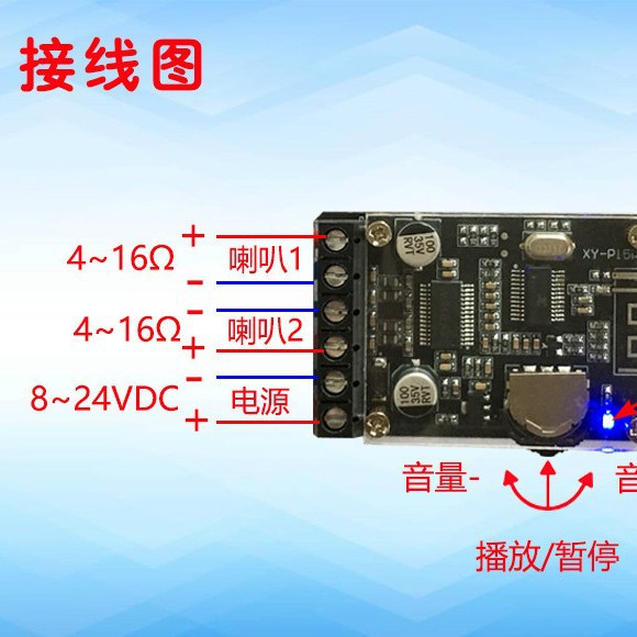 10W 15-20W立体声蓝牙音频功放板模块12V 24V无损车载音箱音响diy