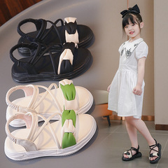 女童涼鞋夏季2025新款軟底露趾公主鞋中大童小女孩運動學生沙灘鞋