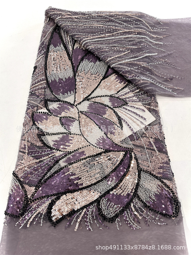 Industria pesada, cuentas, lentejuelas, telas, vestidos de moda, vestidos de baile, vestidos de cena para damas, telas bordadas, venta al por mayor transfronteriza