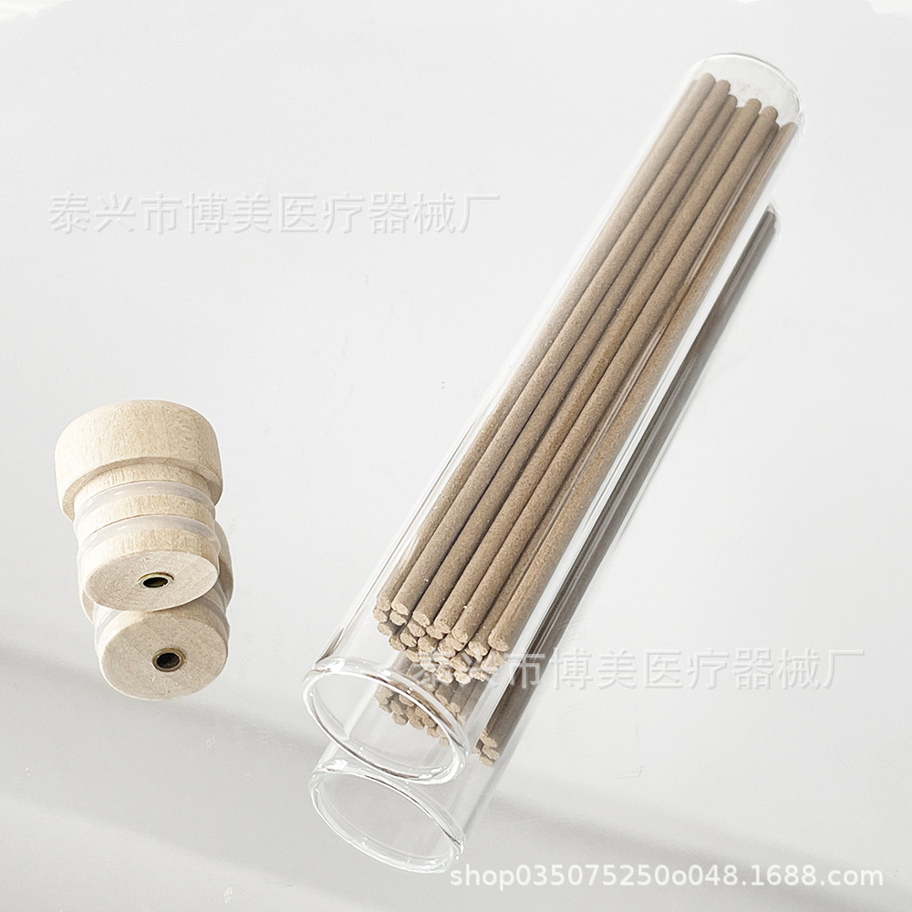 新款荷木塞5/10/20克透明玻璃线香管适合香长10.5/21cm带香插