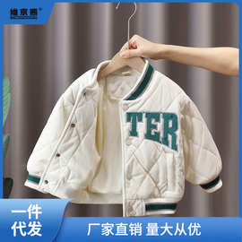 儿童韩版棒球服短款棉服女宝宝秋冬2022新款洋气时髦保暖棉衣外套