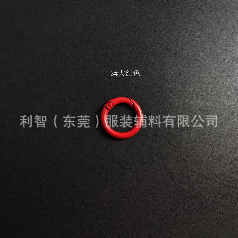 现货烤漆锌合金弹簧圈包包小圆挂扣饰品配件开口弹簧扣彩色弹簧圈|undefined