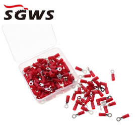 厂家直销RV1.25-3.2~8冷压端子铜镀镍红色黑色祼端8.4OT接线端子