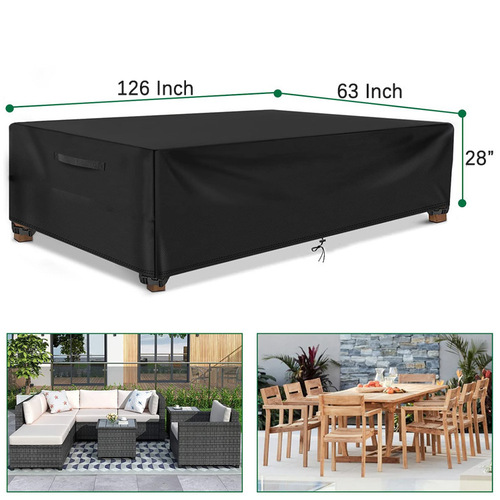 Amazon Best Seller 210D Black Silver Oxford Fabric Sofa Cover Courtyard Outdoor Furniture Cover Dustproof Cover Waterproof Cover