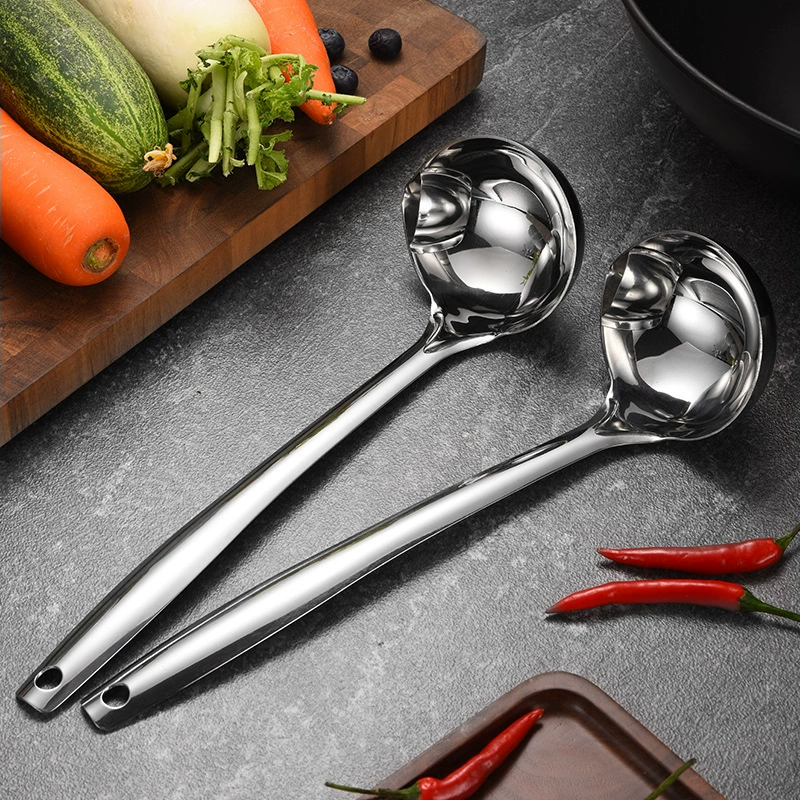 304 нержавеющая сталь масляный сепаратор ложка утолщенная длинная ручка ложка масляного фильтра бытовая Горячая горшок суповая ложка сепаратор масляного супа ложка масляный дуршлаг ложка