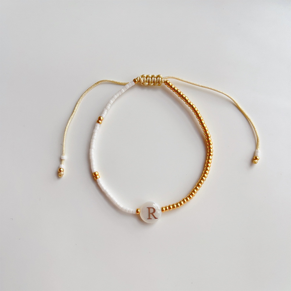 Kkbead nicho estilo francés Toho color retención cuentas de oro pequeña pulsera ajustable Shell carta muñeca joyería femenina