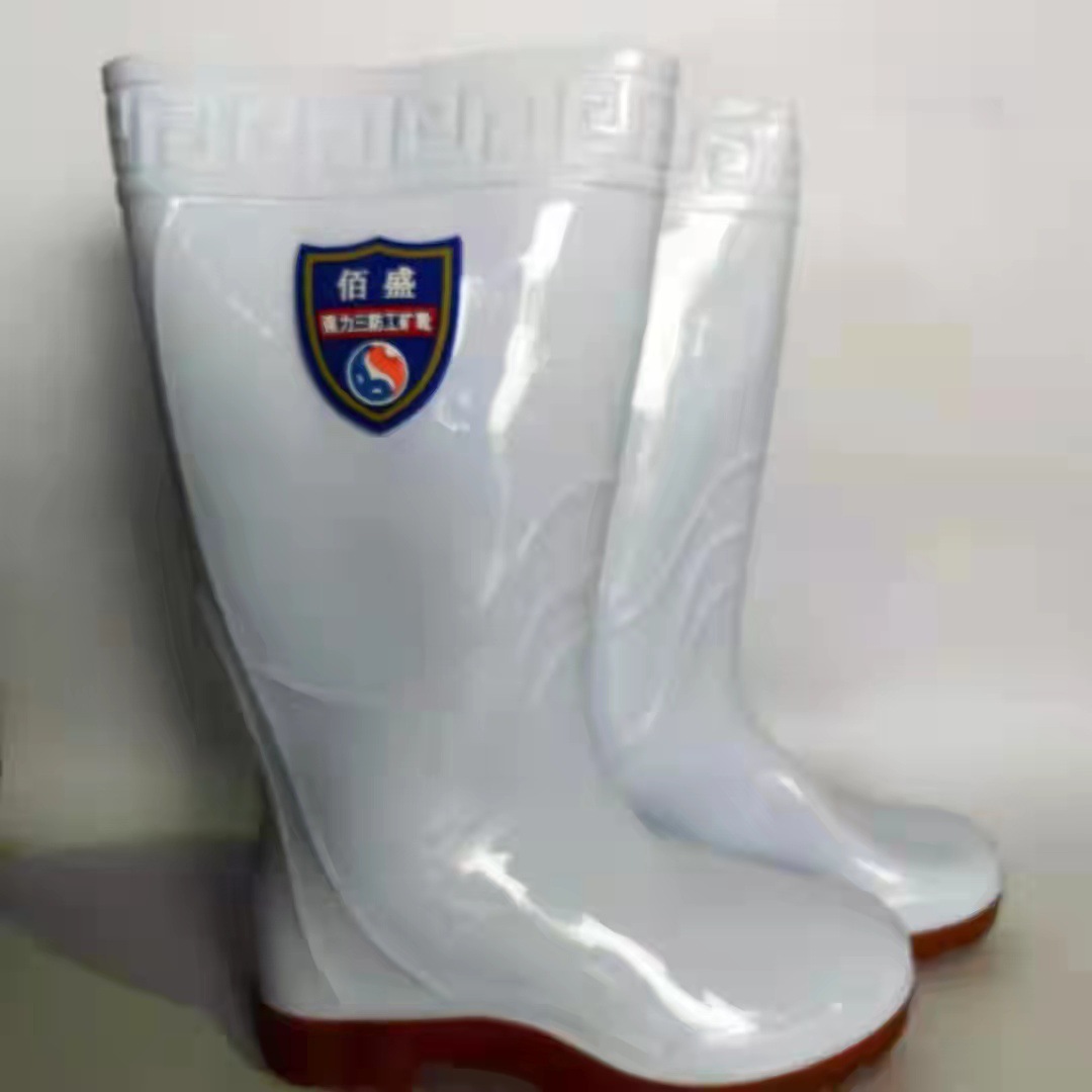 批发销售牛津底高筒白水鞋 防滑防冻白食品靴pvc材质可拆卸棉雨鞋