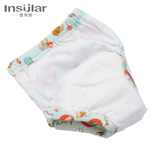 Color box 2 pack pure cotton washable baby training pants study pants 6-layer gauze diaper pants baby supplies cross-border