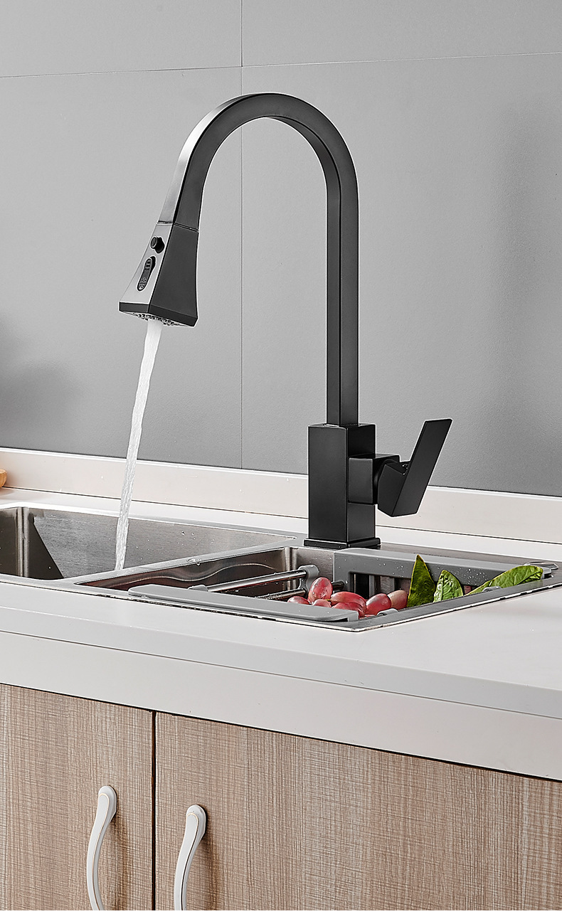 Pull-out faucet, kitchen single-hole sink, balcony telescopic stainless steel rotary universal cold and hot household valve undefined