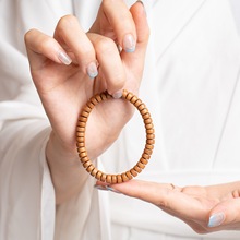 老山檀香精工直切手串男女款药片珠佛珠素串手捻文玩单圈