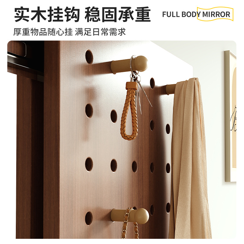 Espejo de cuerpo entero de tablero de agujero de madera maciza Espejo oculto de cuerpo completo Espejo de tocador de puerta de entrada de pared de puerta cerrada