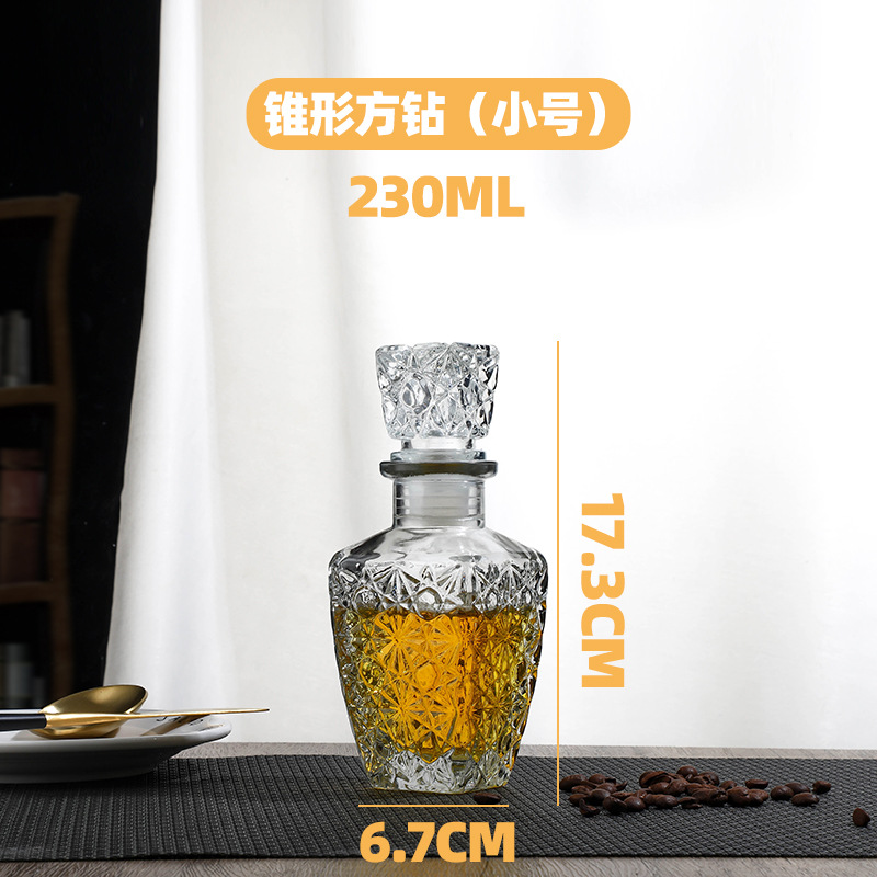 230ml pequeño diamante cuadrado; transparente