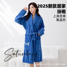 浴袍大浴巾酒店家用裹全身珊瑚绒一体式秋冬女睡袍可穿式速干女款
