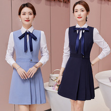 LLY590幼儿园老师园服工作服女幼师教师面试穿搭秋季职业连衣裙