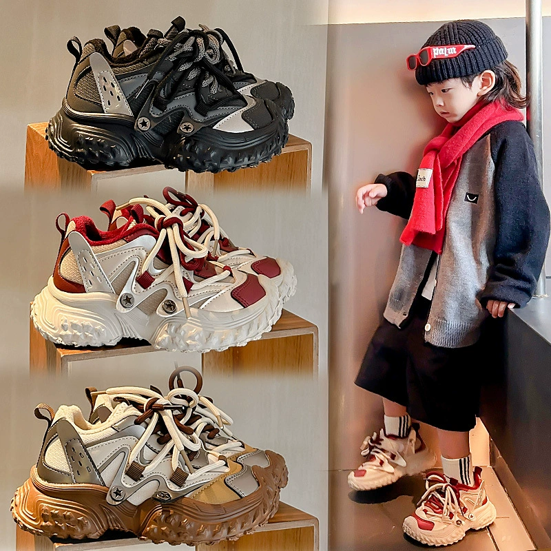 Спортивная обувь для мальчиков 2024 зимний новый стиль для девочек мода повседневная обувь