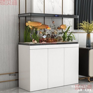 L Light Luxury Fish Tank Cabinet Solid Wood Base Cabinet Integrated Aquarium European Style Large and Small Household Living Room Partition Turtle Tank Shelf Base