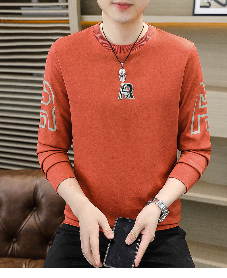 Frühlings-Hoodies für Männer, Slim-Fit-Trend, Hemd mit Rundhalsausschnitt für junge und hübsche Herbst-Langarmshirts_voghion.com