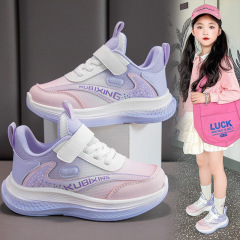 女の子用白いスニーカー卸売 秋冬新作 メッシュ通気性 子供用スポーツシューズ 中高生・小学生向け ランニングシューズ