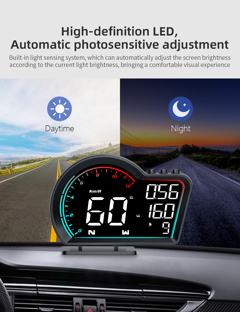 Car-mounted head-up display, universal GPS high-definition vehicle speed guide, head-up display HUD, electronic compass, altimeter