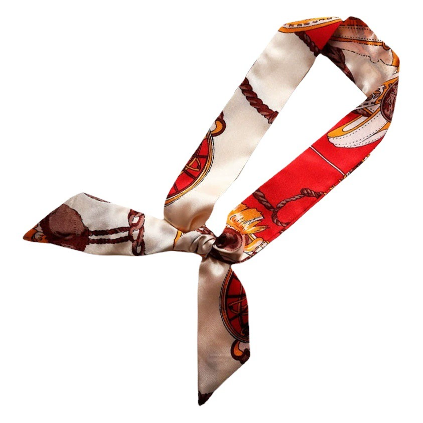 Длинный маленький шелковый шарф Женская сумка для галстуков Декоративный шарф для волос с галстуком Независимая упаковка Профессиональный маленький шарф Резинка для волос Лента с бантом