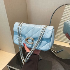 チェーンクロスボディバッグレディースバッグクロスボーダー菱形刺繍ショルダーバッグファッション脇の下レディーススモールスクエアバッグバッグ