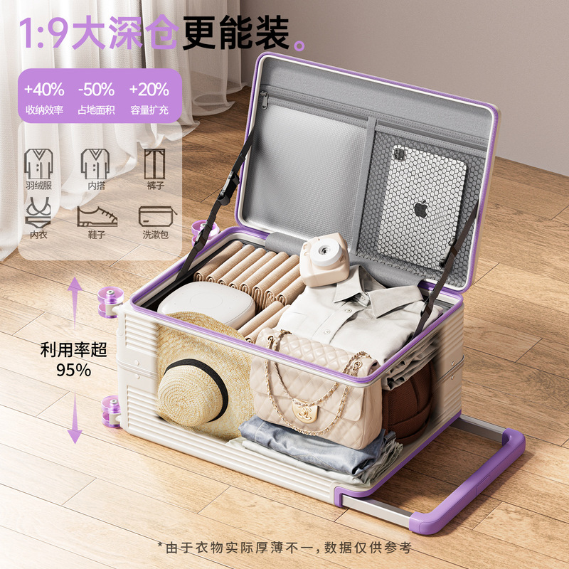 Large Deep Compartment Thickened Suitcase for Men, Color-Blocked Carry-On Luggage, Large Capacity Wide Handle Travel Suitcase for Women, Password Lock Trolley Case Large Deep Compartment Thickened Suitcase for Men, Color-Blocked Carry-On Luggage, Large Capacity Wide Handle Travel Suitcase for Women, Password Lock Trolley Case