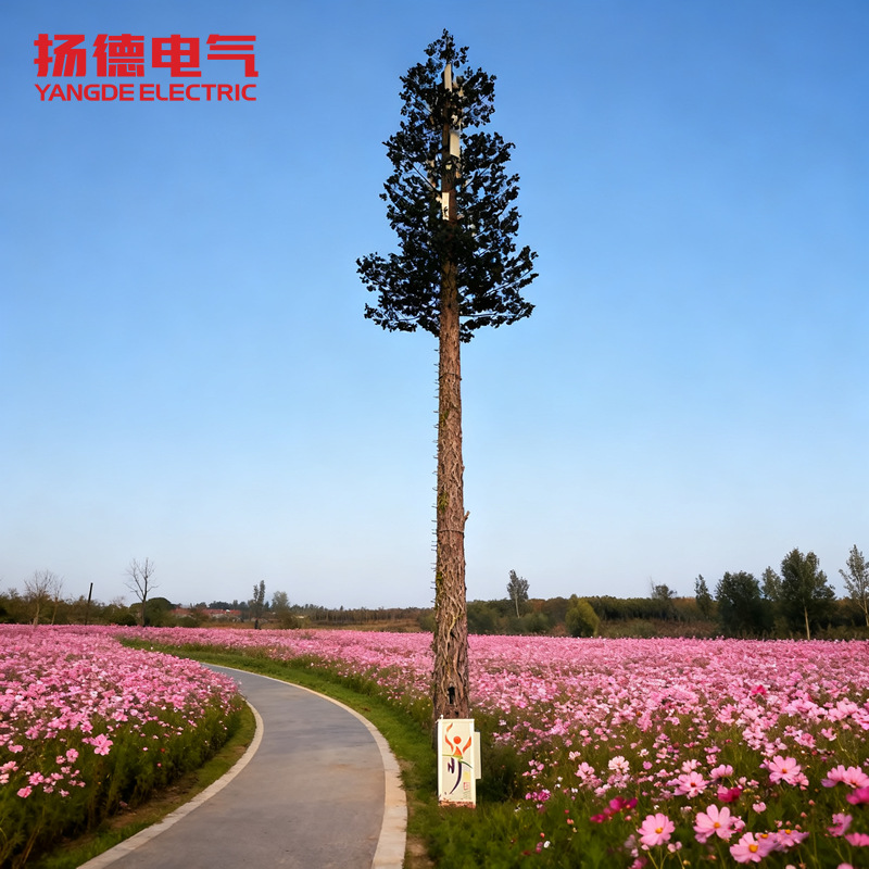 5G仿生树监控铁塔钢结构单管通讯塔单杆通信塔森林山区通讯信号塔