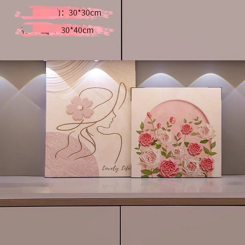 奶油床头餐厅客厅卧室温馨静享花开沙发装饰画高级玄关斗柜摆件画|undefined