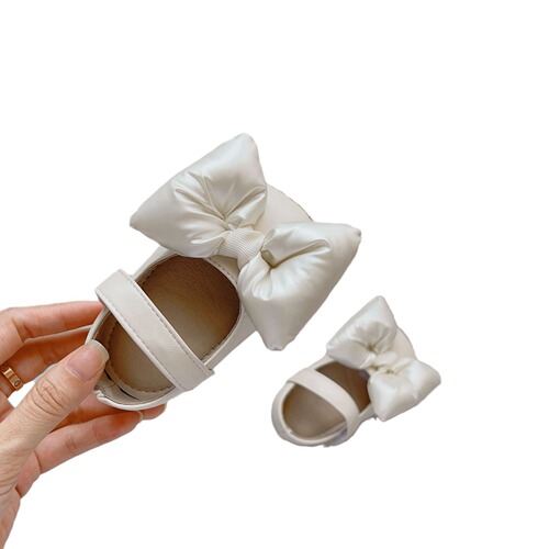 0-2 New style toddler shoes, Korean style bow, soft sole, soft surface, non-slip baby shoes, velcro anti-drop shoes