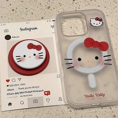 アニメ粉顔kitty猫テープマグネット適用リンゴ16promax携帯ケース13/14/15/proソフト11