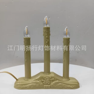 跨境美规3灯LED C7蜡烛台庭院花园派对南瓜房屋节日装饰超亮