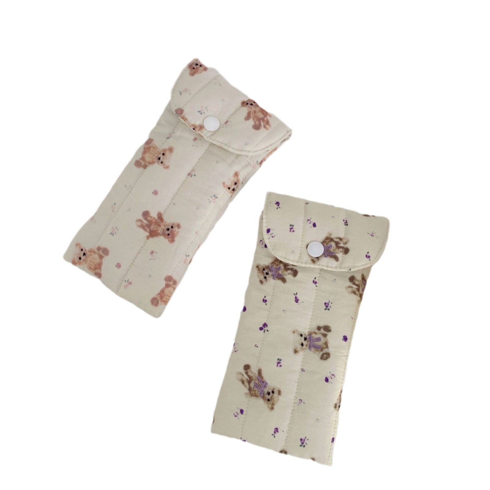 Ins漫画熊眼鏡収納バッグ綿圧壊サングラス袋携帯サングラス収納眼鏡袋布袋