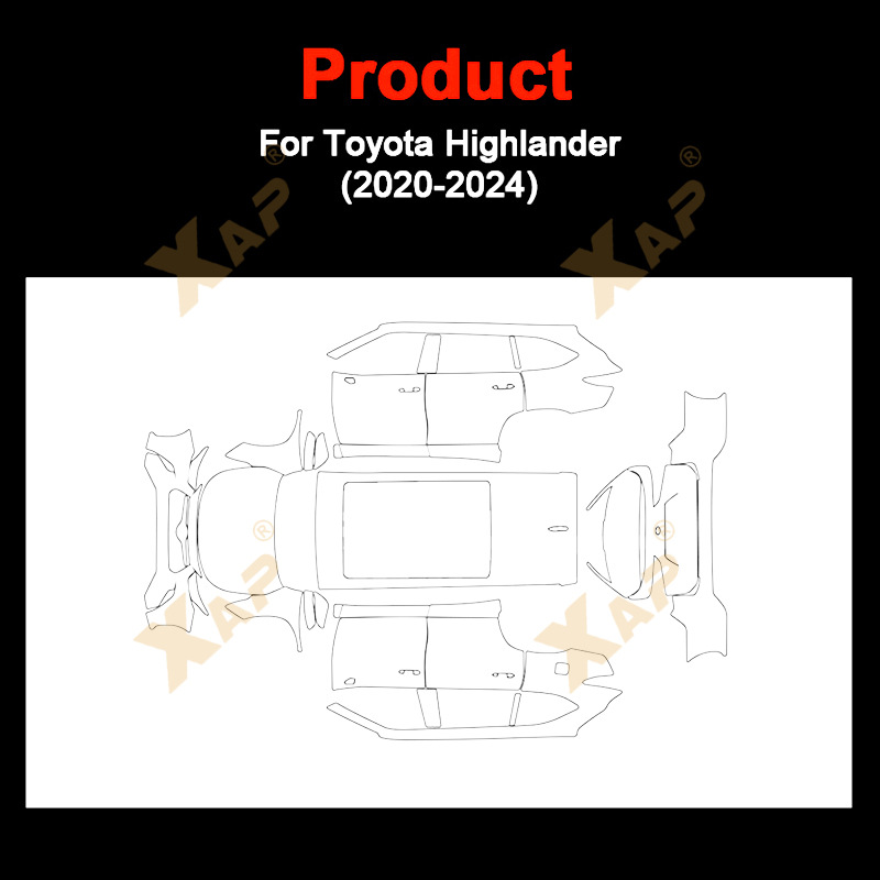 Cross-border exclusive for Toyota Highlander 20-22 TPU invisible paint protective film to prevent scratches and brighten