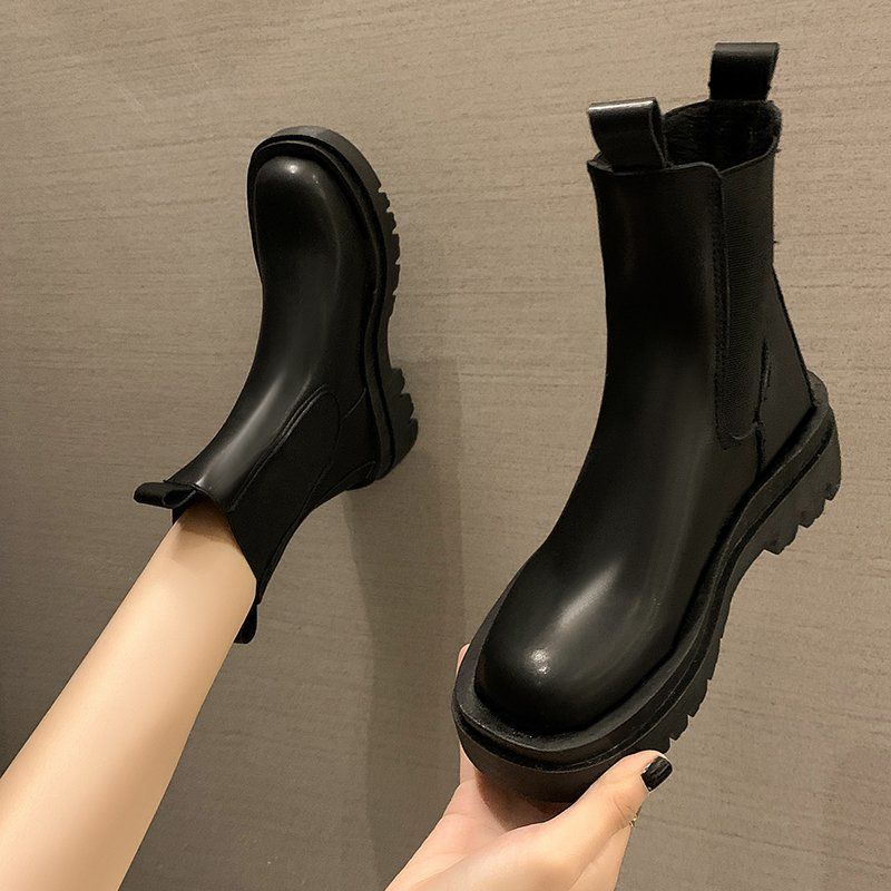 Large size women's 41-43 British style 2024 new autumn versatile short thin Martin boots for women_voghion.com