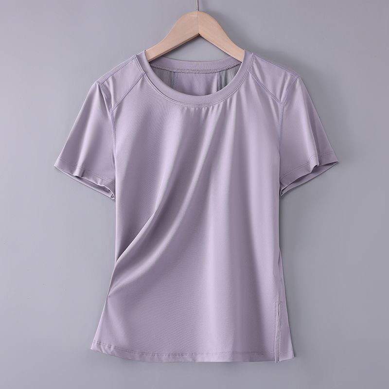 Plus Size Yoga Wear Women's Running Sports Short-Sleeved Shirt Summer New Gym Quick-Drying Breathable Loose Top Plus Size Yoga Wear Women's Running Sports Short-Sleeved Shirt Summer New Gym Quick-Drying Breathable Loose Top