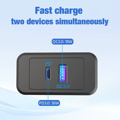 Yeni avtomobil universal şarj cihazı, çoxfunksiyalı QC3.0+PD3.0 avtomobil şarjı