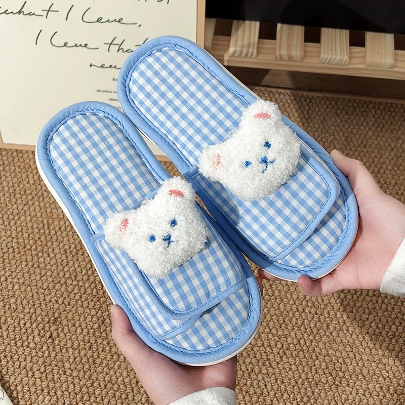 Волшебная наклейка с открытым словом тапочки милые мультяшные куклы тапочки женские весной и летом новые домашние бесшумные противоскользящие тапочки