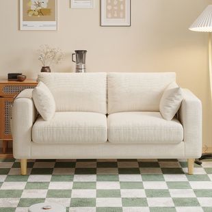 Sofa Small Apartment Simple Modern Three-Double Rental Bedroom Living Room Popular Fabric Simple Wooden Economical